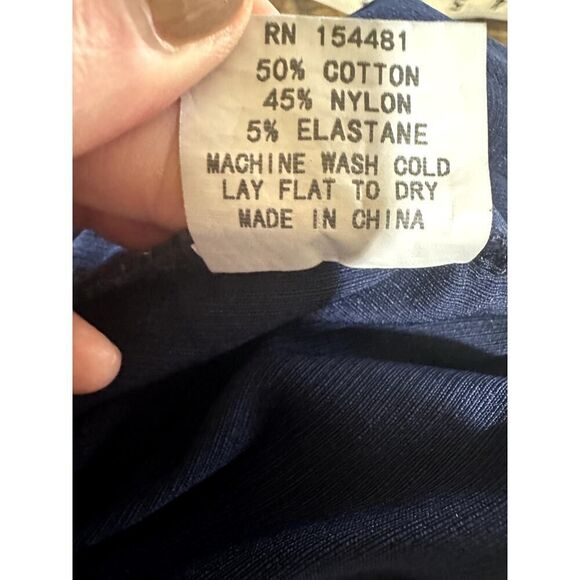 JEAN-PIERRE KLIFA Women's High Waist Straight Leg Cropped Trousers Blue Size 10 - Picture 9 of 10